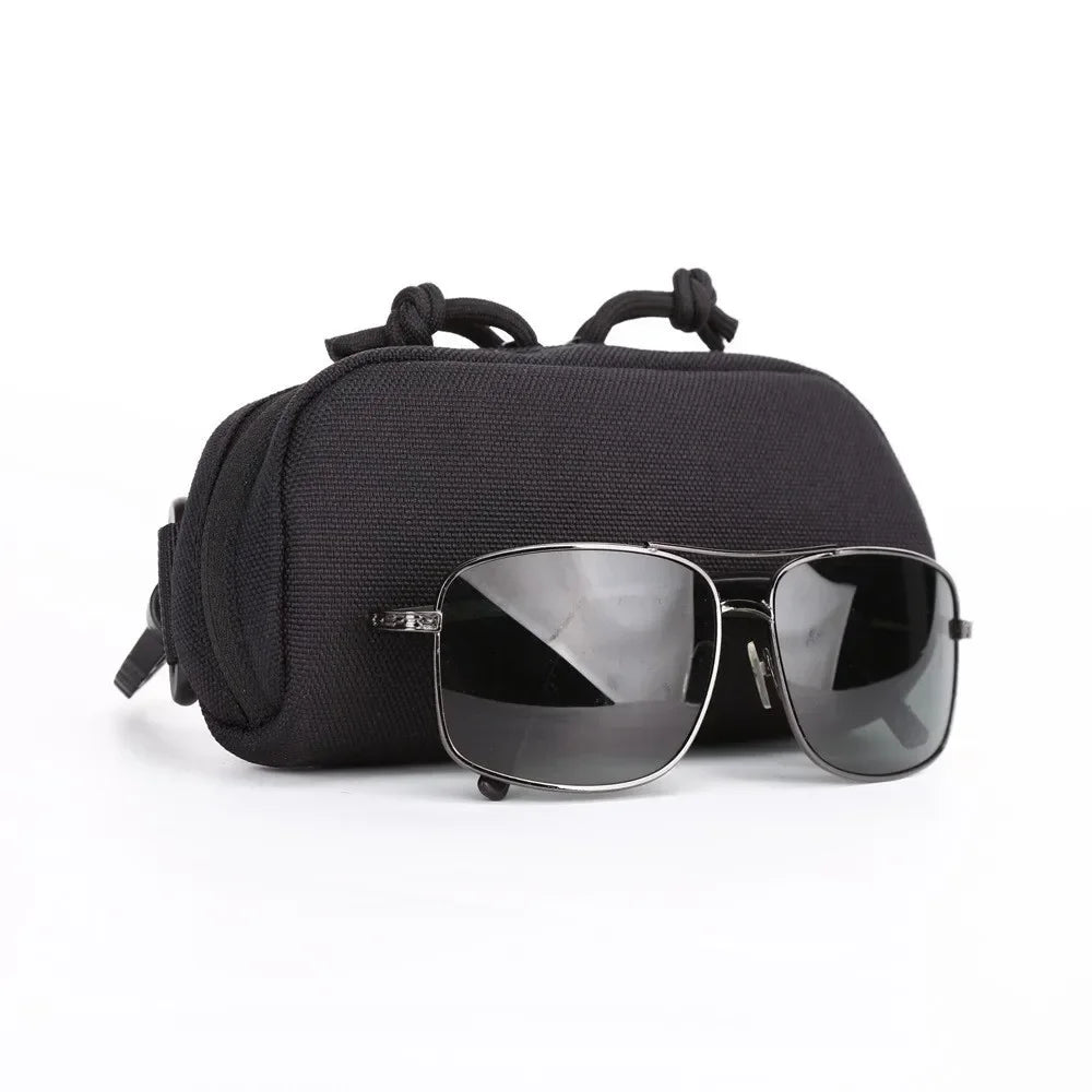 Nylon Tactical MOLLE Glasses Pouch - Shockproof Hardcase