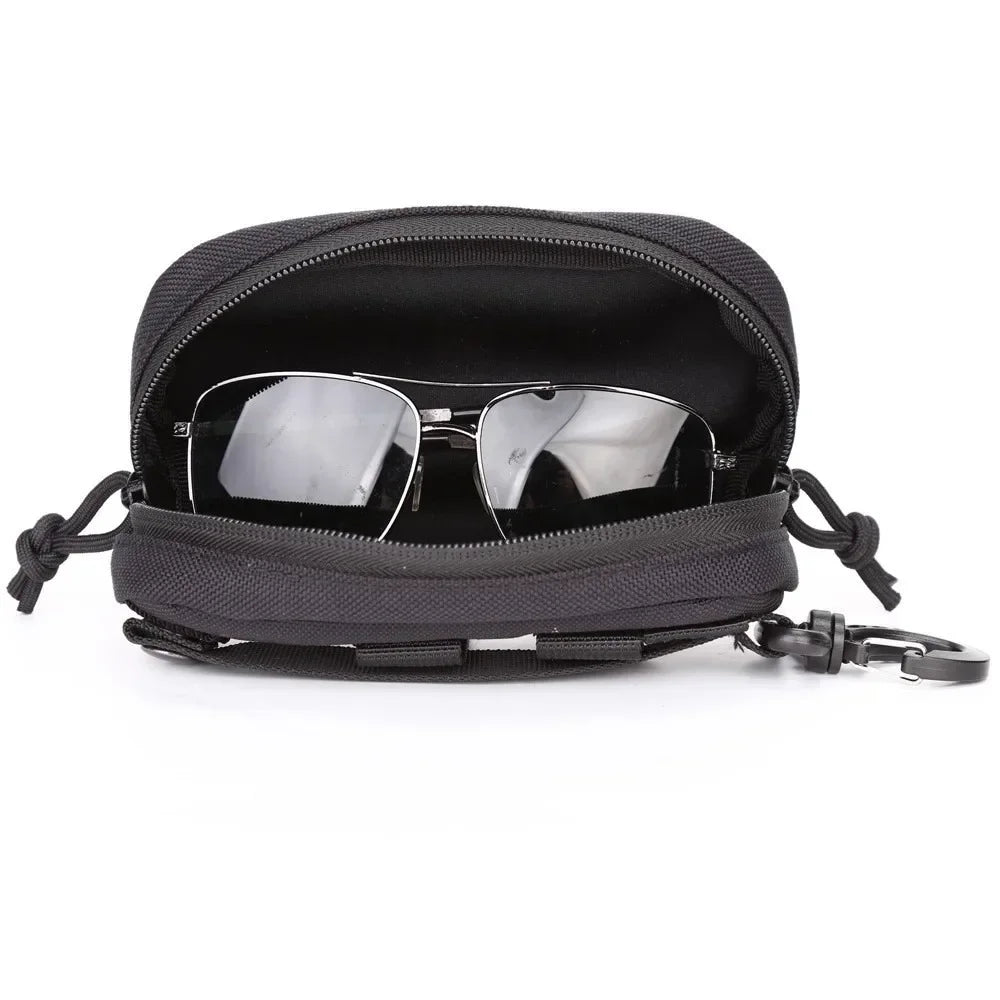 Nylon Tactical MOLLE Glasses Pouch - Shockproof Hardcase